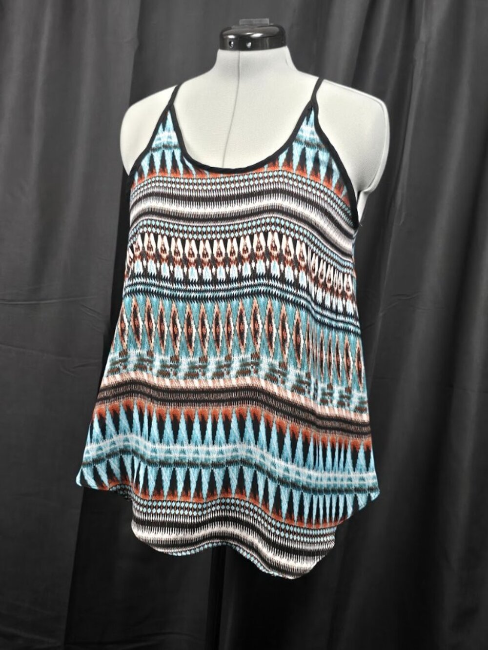 IZ Byer Southwestern Aztec Geometric Print Tank Top Size L